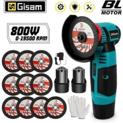 Meuleuse 12V Mini DIY 75mm Brushless 2 Battery 19500RPM Machine De Découpe