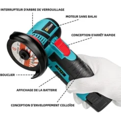 Meuleuse 12V Mini DIY 75mm Brushless 2 Battery 19500RPM Machine De Découpe -Promos Brico Forte Boutique 100030670 4