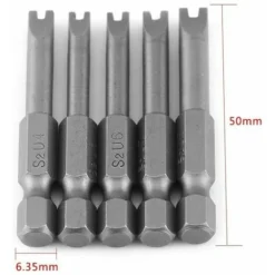 Set De 5Pcs 50mm 1/4 Embouts De Vissage Magnétique Tournevis Queue Hex Tête Forme U Pour Tournevis Electrique U4-U8 -Promos Brico Forte Boutique 100341822 3