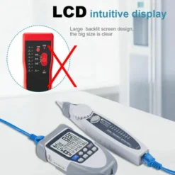 Testeur Et Détecteur De Tension Testeur De Câble Réseau Portable Portable Grand écran LCD Traceur De Ligne Numérique Continuité De La Tension De La Batterie Vérification De La Polarité Test POE Testeu -Promos Brico Forte Boutique 100342483 4