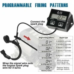 Tachymètre De Compteur Horaire Numérique, Rappel De Maintenance, Batterie Remplaçable, Arrêt Automatique, Utilisation Pour Tondeuse à Gazon ZTR Générateur De Tracteur Marine VTT Motoneige Et équipemen -Promos Brico Forte Boutique 100343149 4