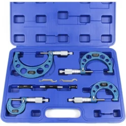 Coffret De Micromètres Set 0-100mm 4 Manomètres Précision De Mesure 0,01mm Outil De Mesurage -Promos Brico Forte Boutique 11265322 3