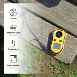 Anémomètre Numérique - Jauge Vitesse Du Vent + Température + Echelle De Beaufort - Ecran LCD -Promos Brico Forte Boutique 13376850 3