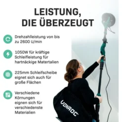 Ponceuse Girafe 1050 W - Idéale Pour Le Plafond Et Les Murs - Diamètre Du Disque 225mm -Promos Brico Forte Boutique 15463857 3