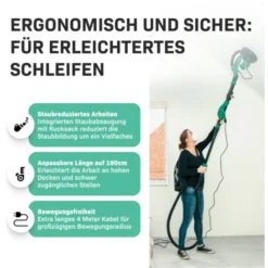 Ponceuse Girafe 1050 W - Idéale Pour Le Plafond Et Les Murs - Diamètre Du Disque 225mm -Promos Brico Forte Boutique 15463857 5