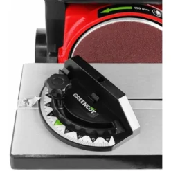 Ponceuse à Bande, Puissance 400W, Vitesse Bande 7,35m/s, Inclinaison Ceinture Jusqu'à 90º, Table à Disque Inclinable Jusqu'à 45º - Greencut LJ400C -Promos Brico Forte Boutique 15928522 3