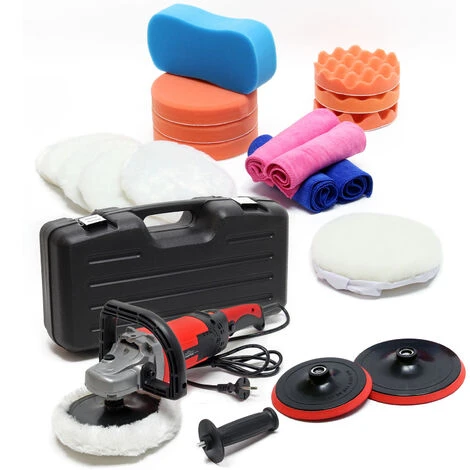 Machine à Polir Meuleuse Set 26 Pcs. 1500 W 3000 T/min Max. Polisseuse 6 Niveaux Rectifieuse 1 Machine à Polir Meuleuse Set 26 Pcs. 1500 W 3000 T/min Max. Polisseuse 6 Niveaux Rectifieuse