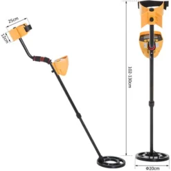 Outsunny Détecteur De Métaux électrique Haute Sensibilité écran LCD Chasse Aux Trésors Poignée Ergonomique Tige Télescopique Noir Jaune -Promos Brico Forte Boutique 18304302 3