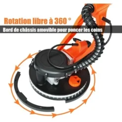 COSTWAY Ponceuse Girafe Murale 750W Ø 225mm Aluminium 6 Vitesses Variables Lumières LED Manche Télescopique 12 Disques Abrasifs -Promos Brico Forte Boutique 23622732 5