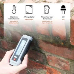 Détecteur D'Humidité Bois Et Bâtiment - Affichage Digital - Humidimètre + Température + LED 7 Détecteur D'Humidité Bois Et Bâtiment - Affichage Digital - Humidimètre + Température + LED -Promos Brico Forte Boutique 24627058 3