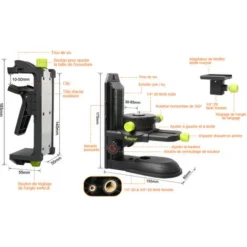 Huepar Adaptateur Niveau Laser, Base Pivotante Magnétique Multifonctionnelle Avec Clip Réglable, Laser Level Adapter à 360° Avec Filetage Mâle 1/4"-20, Rotation Précise à Micro-réglage - PV10+ -Promos Brico Forte Boutique 26695475 3