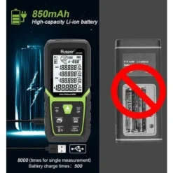 Huepar Télémètre Laser 100m De Haute Précision Avec Batterie Li-Ion Et Capteur D'angle Électronique, Écran LCD Rétro-Éclairé, Modes De Mesure Multiples M/In/Ft, Pythagore, Distance, Volume-LM100A -Promos Brico Forte Boutique 26695510 5
