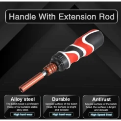 Embout De Tournevis à Cliquet Réglable Télescopique à Double Usage Avec Porte-embout Et Poignée De Tournevis Réglable Pour Tournevis Magnétiques De 3,5 à 9,4 Cm -Promos Brico Forte Boutique 27114817 3