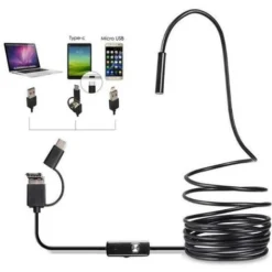 Endoscope 3 En 1 USB / Micro USB / Type C Megapixel HD Endoscope Câble Semi-rigide étanche Caméra Serpent Pour Téléphone Android / Windows / MacBook OS
