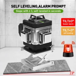 Niveau Laser 4D 360 ° 16 Lignes Automatique Croix Rotatifs Télécommande Niveau + Base Rotative + Alimentation + Mallette De Transport + Support Mural 7 Niveau Laser 4D 360 ° 16 Lignes Automatique Croix Rotatifs Télécommande Niveau + Base Rotative + Alimentation + Mallette De Transport + Support Mural -Promos Brico Forte Boutique 28211039 3