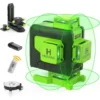 Huepar 16 Lignes 4D Ligne Croisée De Niveau Laser Ligne De Faisceau Vert Avec Batterie Li-ion Pour Carreaux De Sol Multifonction Et Télécommande 904DG