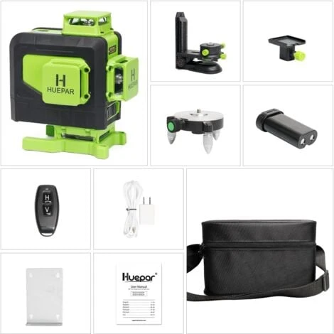 Huepar 16 Lignes 4D Ligne Croisée De Niveau Laser Ligne De Faisceau Vert Avec Batterie Li-ion Pour Carreaux De Sol Multifonction Et Télécommande 904DG 5 Huepar 16 Lignes 4D Ligne Croisée De Niveau Laser Ligne De Faisceau Vert Avec Batterie Li-ion Pour Carreaux De Sol Multifonction Et Télécommande 904DG – Image 5