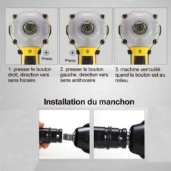 BLACKPINE - Clé à Chocs Sans Fil, 300Nm Boulonneuse A Choc Avec 15000mAh Batterie X 2, Douilles à Chocs X 7, Un Chargeur Rapide -Promos Brico Forte Boutique 32703011 3