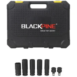 BLACKPINE - Clé à Chocs Sans Fil, 300Nm Boulonneuse A Choc Avec 15000mAh Batterie X 2, Douilles à Chocs X 7, Un Chargeur Rapide -Promos Brico Forte Boutique 32703011 5