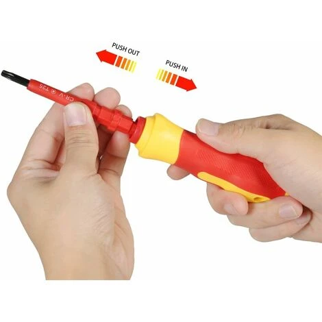 7 En 1 1000V Tournevis Isolants Interchangeables Set Avec Phillips Magnétique Et Embouts Fendue électricien Kit D'outils De Réparation-A 5 7 En 1 1000V Tournevis Isolants Interchangeables Set Avec Phillips Magnétique Et Embouts Fendue électricien Kit D'outils De Réparation-A – Image 5