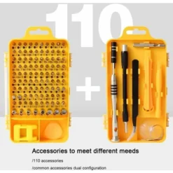 Kit Tournevis De Précision,110 En 1 Set Tournevis Magnétique Multi-fonction Pour Laptop Mac Montre Jouets Bijoux Lunettes Appareil (noir) -Promos Brico Forte Boutique 32753389 3