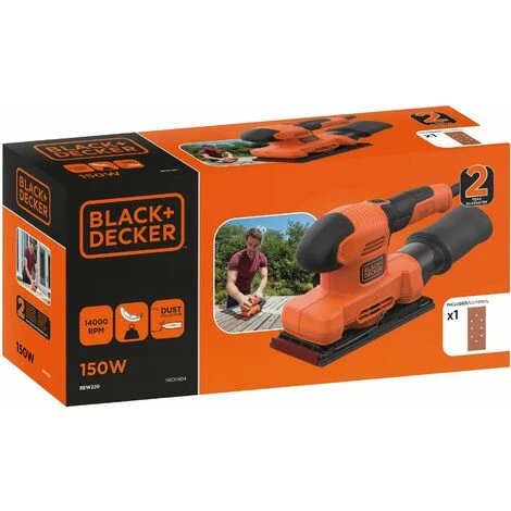 Black & Decker Ponceuse Vibrante Filaire 150W 14 000trs/min, Avec Un Sac De Collection Des Poussières Et 1 Abrasif BLACK+DECKER BEW220-QS 5 Black & Decker Ponceuse Vibrante Filaire 150W 14 000trs/min, Avec Un Sac De Collection Des Poussières Et 1 Abrasif BLACK+DECKER BEW220-QS – Image 5