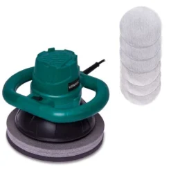 Polisseuse Excentrique 120W – 240mm - Double Poignées - 6 Bonnets De Polissage Inclus