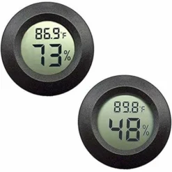 Mini Hygromètre Thermomètre Moniteur LCD Numérique Jauge D'Humidité Intérieure Extérieure Pour Humidificateurs Déshumidificateurs Serre Sous-Sol Salle De Bébé Fahrenheit Ou Celsius，Black-2pcs