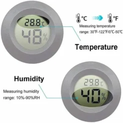 Mini Hygromètre Thermomètre Moniteur LCD Numérique Jauge D'Humidité Intérieure Extérieure Pour Humidificateurs Déshumidificateurs Serre Sous-Sol Salle De Bébé Fahrenheit Ou Celsius，Black-2pcs -Promos Brico Forte Boutique 37311778 5