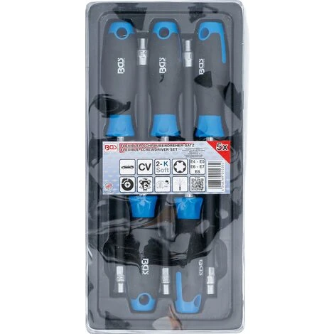 BGS Technic Tournevis Flexible Avec Poignée Ronde Profil E4 - E8 Longueur De Lame 150 mm 5 pièces 3 BGS Technic Tournevis Flexible Avec Poignée Ronde Profil E4 - E8 Longueur De Lame 150 mm 5 pièces – Image 3