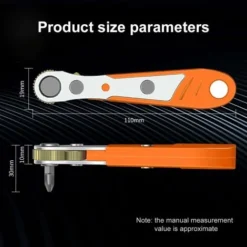 TRIO Tournevis Cruciforme Ph 2 X 110 Mm, Mini Clés à Cliquet 1/4 "et Embouts De Tournevis Cruciformes Avec Entraînement 1/4 Pouce à Couple élevé Mini Tournevis Décalé Réversible à Cliquet Réversible -Promos Brico Forte Boutique 40103401 3