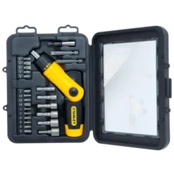 STANLEY - Tournevis Porte-embouts Pistolet Articulé à Cliquet - 0-63-022 - Coffret De 24 Embouts 8 STANLEY - Tournevis Porte-embouts Pistolet Articulé à Cliquet - 0-63-022 - Coffret De 24 Embouts -Promos Brico Forte Boutique 41328614 4