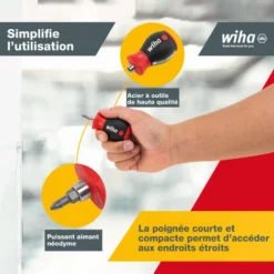 Wiha Pour Latelier Tournevis Avec Magasin De Rangement 1/4 (6.3 Mm) DIN 3126, DIN ISO 1173 -Promos Brico Forte Boutique 4410250 4