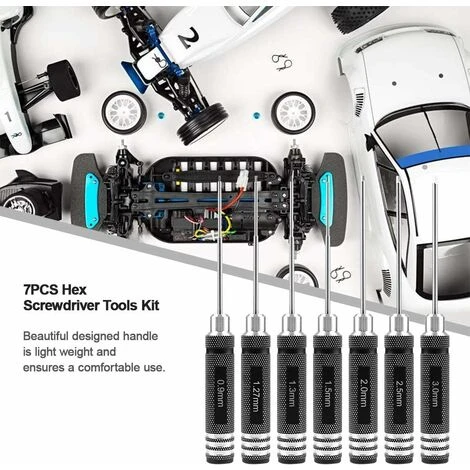 Tournevis Hexagonal, 7 Pièces Versailles Kit D'outils De Tournevis RC (0,9 Mm 1,27 Mm 1,3 Mm 1,5 Mm 2,0 Mm 2,5 Mm 3,0 Mm) Pour Hélicoptère Modèle RC 4 Tournevis Hexagonal, 7 Pièces Versailles Kit D'outils De Tournevis RC (0,9 Mm 1,27 Mm 1,3 Mm 1,5 Mm 2,0 Mm 2,5 Mm 3,0 Mm) Pour Hélicoptère Modèle RC – Image 4