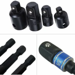 Adaptateur Douille 1/2 3/8 1/4 Forets Hexagonale Adaptateur Set Clé D'écrou Reducteur Socket Adaptor Converter Clés à Rochet Embouts -Versailles(Black) -Promos Brico Forte Boutique 45333158 5
