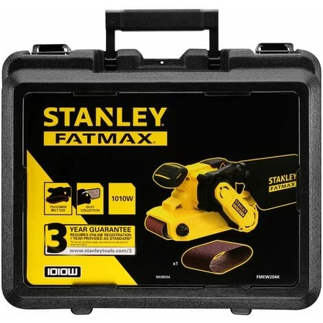 Ponceuse à Bande 1010 W Vitesse 390 M/min, Plateau 533 X 76 Mm, Filaire Et Compacte STANLEY Fatmax FMEW204K-QS - Livrée En Mallette Avec 1 Abrasif 3 Ponceuse à Bande 1010 W Vitesse 390 M/min, Plateau 533 X 76 Mm, Filaire Et Compacte STANLEY Fatmax FMEW204K-QS - Livrée En Mallette Avec 1 Abrasif – Image 3