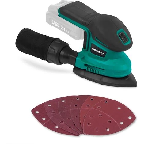 Ponceuse Delta Multifonction Sans Fil 20V – Sans Batterie, Ni Chargeur – 6 Feuilles Abrasives Incluses 1 Ponceuse Delta Multifonction Sans Fil 20V – Sans Batterie, Ni Chargeur – 6 Feuilles Abrasives Incluses