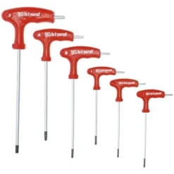 CLES TORX EXTRA LONGUES T10 A T40 - JEU DE 6 TOURNEVIS POIGNEE En T