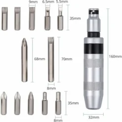 Tournevis à Frapper 13 Pièces 1/2" Impact Driver Set D'embouts Pour Coupes Hexagonales En Croix Pour Usages Lourds Versailles 7 Tournevis à Frapper 13 Pièces 1/2" Impact Driver Set D'embouts Pour Coupes Hexagonales En Croix Pour Usages Lourds Versailles -Promos Brico Forte Boutique 47380607 3
