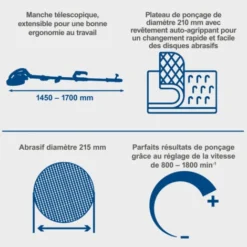 PONCEUSE A PLATRE TELESCOPIQUE MUR ET PLAFOND 710W SCHEPPACH DS920X 9 PONCEUSE A PLATRE TELESCOPIQUE MUR ET PLAFOND 710W SCHEPPACH DS920X -Promos Brico Forte Boutique 51166838 5