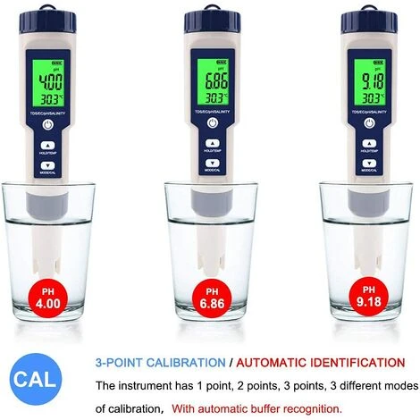 PH-Mètre, Testeur PH Mètre 5 En 1 PH/TDS/EC/ORP/Tempmètre, Testeur De Moniteur De Qualité De L'eau Pour Piscines, Culture Hydroponique, Eau Potable, Aquariums 4 PH-Mètre, Testeur PH Mètre 5 En 1 PH/TDS/EC/ORP/Tempmètre, Testeur De Moniteur De Qualité De L'eau Pour Piscines, Culture Hydroponique, Eau Potable, Aquariums – Image 4