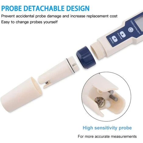 PH-Mètre, Testeur PH Mètre 5 En 1 PH/TDS/EC/ORP/Tempmètre, Testeur De Moniteur De Qualité De L'eau Pour Piscines, Culture Hydroponique, Eau Potable, Aquariums 5 PH-Mètre, Testeur PH Mètre 5 En 1 PH/TDS/EC/ORP/Tempmètre, Testeur De Moniteur De Qualité De L'eau Pour Piscines, Culture Hydroponique, Eau Potable, Aquariums – Image 5