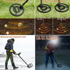 10 Pouces Détecteur De Métaux LCD Nouveau Mode De Discrimination étanche Outil De Recherche De Trésors De Avec/pelle, Sac, Casque Et Lampe Frontale -Promos Brico Forte Boutique 53443165 4