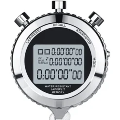 Chronometre Numerique Silencieux En Metal Avec Compte A Rebours, Memoire De 100 Tours, Grand Ecran, Avec Cordon, Convient Pour Le Sport, L'Entraineur, L'Arbitre, Le Fitness, Les Tests