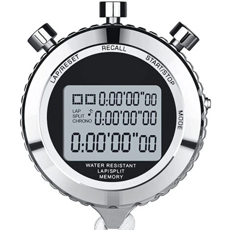 Chronometre Numerique Silencieux En Metal Avec Compte A Rebours, Memoire De 100 Tours, Grand Ecran, Avec Cordon, Convient Pour Le Sport, L'Entraineur, L'Arbitre, Le Fitness, Les Tests 2 Chronometre Numerique Silencieux En Metal Avec Compte A Rebours, Memoire De 100 Tours, Grand Ecran, Avec Cordon, Convient Pour Le Sport, L'Entraineur, L'Arbitre, Le Fitness, Les Tests – Image 2