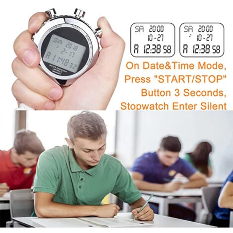Chronometre Numerique Silencieux En Metal Avec Compte A Rebours, Memoire De 100 Tours, Grand Ecran, Avec Cordon, Convient Pour Le Sport, L'Entraineur, L'Arbitre, Le Fitness, Les Tests 3 Chronometre Numerique Silencieux En Metal Avec Compte A Rebours, Memoire De 100 Tours, Grand Ecran, Avec Cordon, Convient Pour Le Sport, L'Entraineur, L'Arbitre, Le Fitness, Les Tests – Image 3