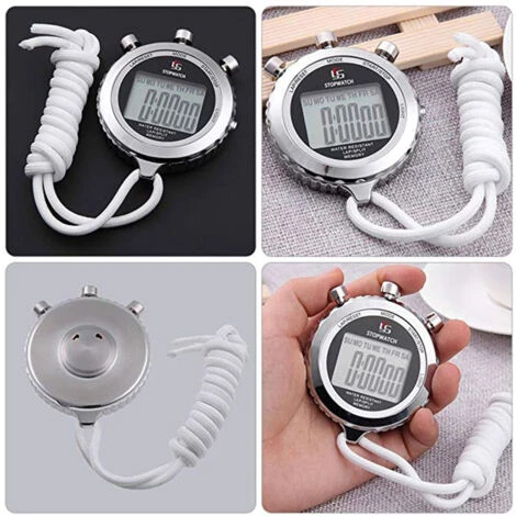 Chronometre Numerique Silencieux En Metal Avec Compte A Rebours, Memoire De 100 Tours, Grand Ecran, Avec Cordon, Convient Pour Le Sport, L'Entraineur, L'Arbitre, Le Fitness, Les Tests 4 Chronometre Numerique Silencieux En Metal Avec Compte A Rebours, Memoire De 100 Tours, Grand Ecran, Avec Cordon, Convient Pour Le Sport, L'Entraineur, L'Arbitre, Le Fitness, Les Tests – Image 4