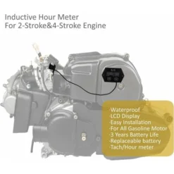 Tachymetre Moto, Tachymetre Numerique,Inductif Compteur Horaire Pour 2 Temps Et 4 Temps Petit Moteur, Batterie Remplaçable Tachymètre étanche Pour Moteur Nautique ATV MTV UTV Engine,Versailles -Promos Brico Forte Boutique 54700058 4