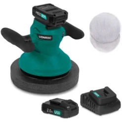 Polisseuse Sans Fil 20V - Ø240mm – 2 Bonnets De Polissage - 2 Batteries Et 1 Chargeur Rapide Incl.