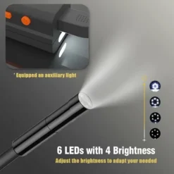 Caméra Endoscope 1080P HD 2 Mégapixels WiFi, Caméras D'Inspection Industriel, IP67 Étanche + 4 Luminosité Réglable + Câble Semi-Rigide, Compatible IOS / Android Smartphone Tablette (5m) -Promos Brico Forte Boutique 54943812 3